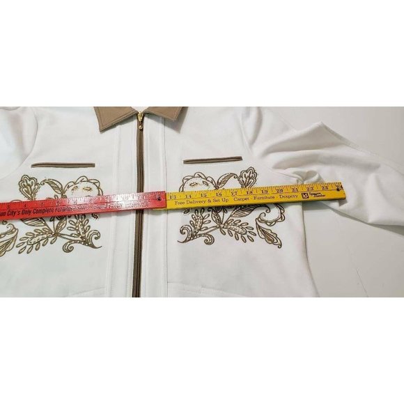 Draper's & Damon's Womens Jacket White Beige Embro - Picture 3 of 7